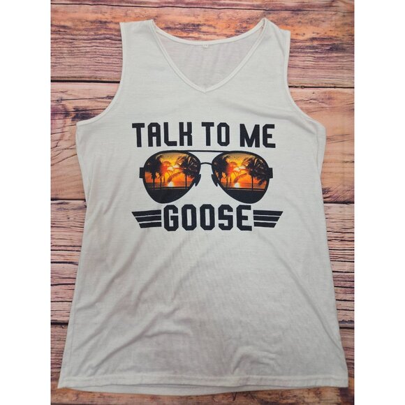 "Talk To Me Goose" Top Gun Inspired Graphic Tank Top Small - Picture 4 of 5